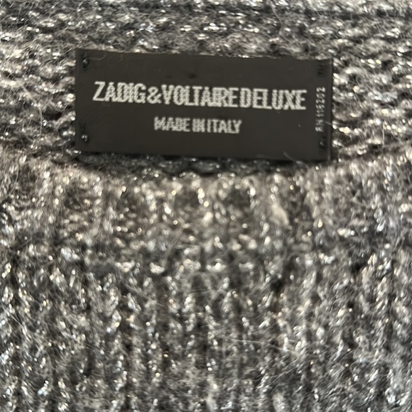 Zadig & Voltaire Deluxe 100% cashmere grey curved hem alpaca blend sweater - Picture 3 of 4